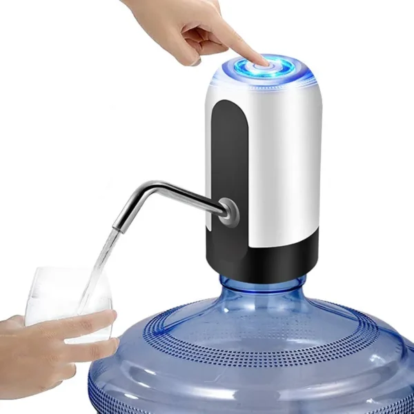 Dispensador de Agua Automático, Portátil USB Recargable Bomba de Agua Eléctrica Inalámbrica Bombeo Rápido Botella de Galón Universal Interruptor de Dispensador y Bomba de Agua