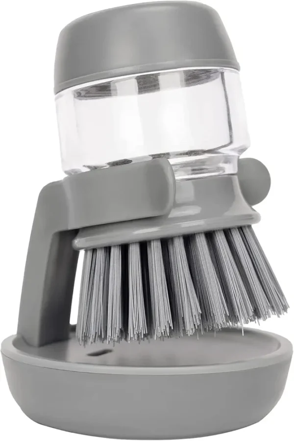 Cepillo Dispensador De Jabón, Cepillo De Cocina para Fregadero con Bomba con Soporte Escurridor, Ideal para Fregar Trastes, Ollas y Sartenes, Incluye Base para Reposar y Secar, 50ml
