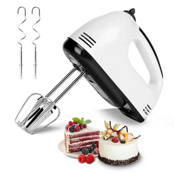 Batidora de Mano, Batidora Profesioal de 7 Velocidades, Batidora Electrica con 2 Varillas y 2 Ganchos, para Mezclar Galletas, Batir Alimentos, Huevos, Pasteles