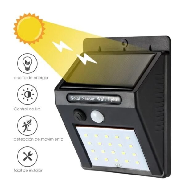 Lampara con sensor de movimiento 30 leds para exteriores