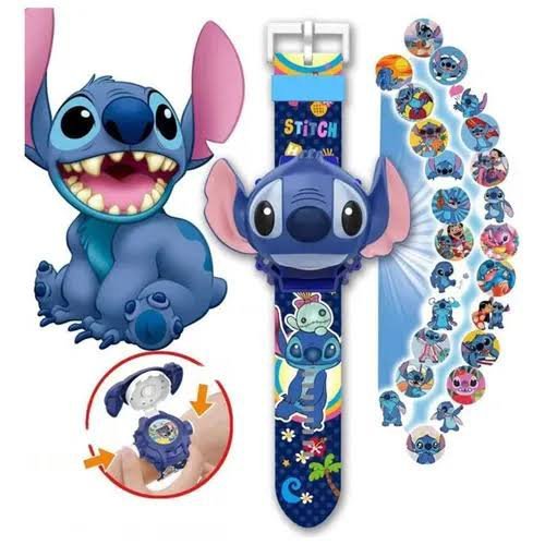 Reloj Stitch Proyector: ¡Hora de aventuras tropicales!